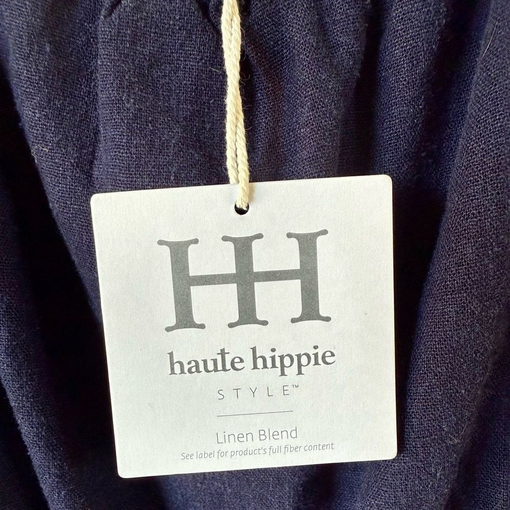 Haute Hippie summer staple, NET. Linen blend jumpsuit w pockets. Lg. - Picture 8 of 9